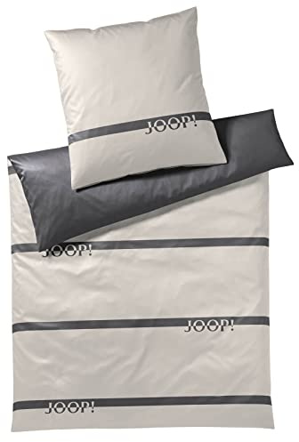 JOOP! Bettwäsche Logo Stripes 4101 | 9 Stone - 155 x 220