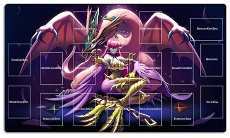 Mlikemat New Playmat Harpie Lady & Pet Dragon TCG CCG Trading Card Game Mat with Zones + Free Bag (ZD039-409-A)