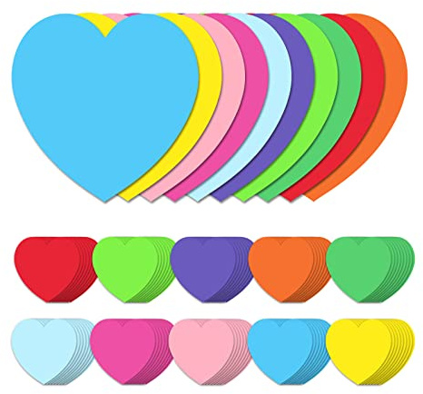 150 Stück herzförmige Ausschnitte Papier, 15 cm herzförmige Karten, große Herzformen, Papierherzform, Stanzformen für Valentinstag, Bastelprojekte für Kinder, Liebe und Frieden, Schule