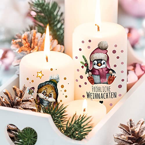 Kerzensticker Kerzentattoos Tattoofolie Weihnachten Christmas für Kerzen oder Keramik A4 Bogen DIY Stickerbogen für bis zu 40 Kerzen kst15 ilka parey wandtattoo-welt®