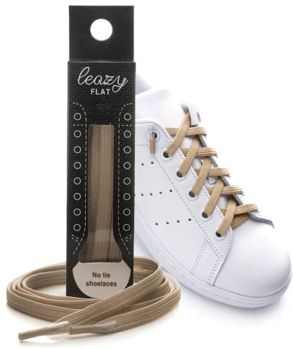 leazy Lacci elastici piatti L (6 occhielli per lato, Beige)