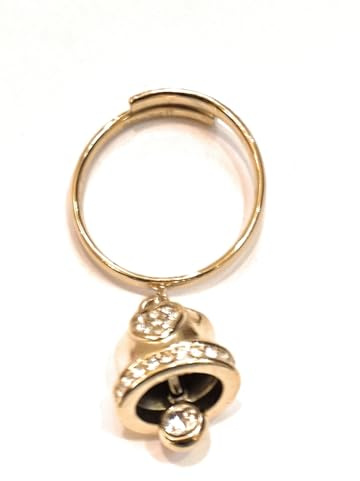 Mavi jewel anello con campanella in acciaio portafortuna misura regolabile spedizione gratuita (oro multicolor)
