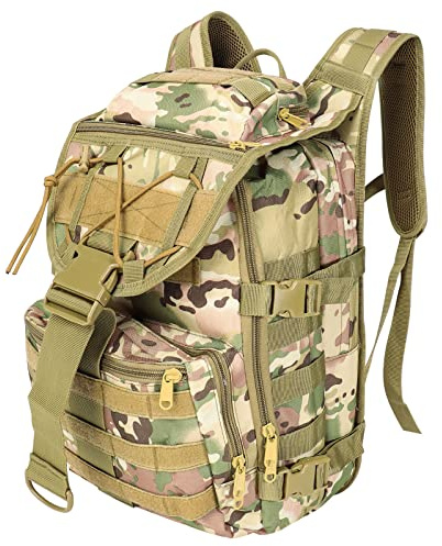 SHANNA Zaino Tattico Militare 35L, Impermeabile Zaini da Hiking, Zaino Assault 3 Giorni da Combattimento Molle per Escursionismo All'aperto Viaggio Campeggio Caccia alla Pesca Trekking, CP