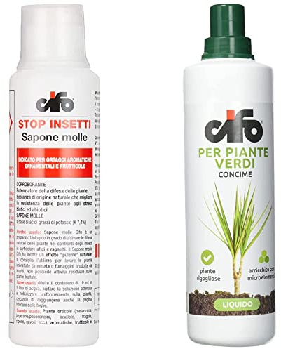 Cifo Sapone Molle - Barriera Naturale 200 ml & Concime liquido per Piante Verdi 1 lt