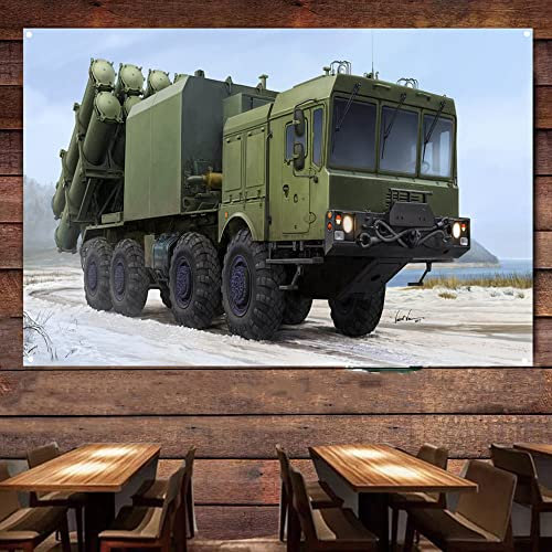 3S60 Launcher Of 3K60 BAL, War Art Poster Banner & Bandiera, Armature pesanti e carri armati Dipinti murali per appassionati militari e collezionisti