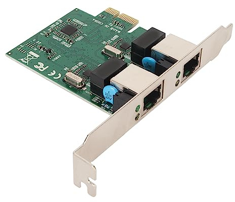 Bewinner Tarjeta de Red PCIE Gigabit Puerto Dual, Chip RTL8111H Adaptador Ethernet PCI Express de 1000 Mbps Nic con Puerto RJ45 Dual, Adaptador LAN PCIE Gigabit para Windows para Linux