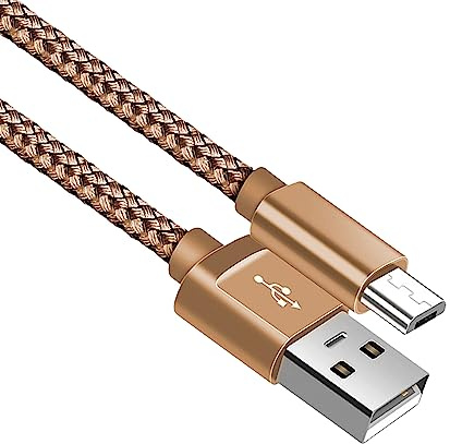 Micro USB Cable, Android Charger Cable, Fast USB Charging Cable Nylon Braided USB Charger Lead for Samsung Galaxy S7/S5/J3/J5/J7, Huawei, HTC, LG, Kindle, Nexus, Nokia (2 Meters)