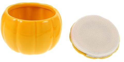 UPKOCH Pot À Thé En Céramique Avec Couvercle Hermétique En Forme De Citrouille 3.6 Pouces Boîte De Rangement Mini Pour Thé En Vrac Épices Bonbons Décoration Cuisine Automne