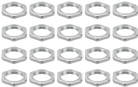 PATIKIL M13x1.0 Stahl Sechskantmuttern 20 Pack Metrische Gewinde Verzinkt Beschläge Muttern Schraube Bolzen Befestigungsteile für Lampen Maschinen Reparatur 3mm Höhe