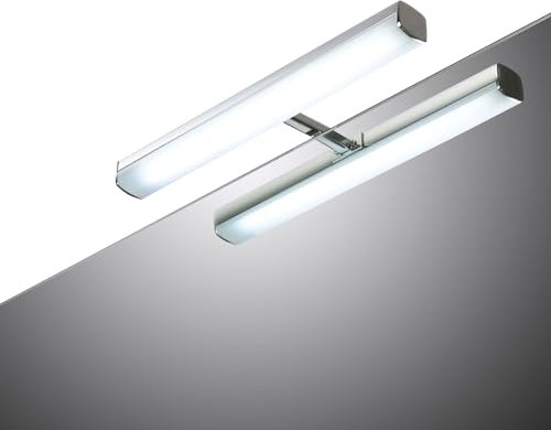 Aplike - Aplique Espejo Baño Boreal | Lámpara de Baño LED Elegante - Temperatura Regulable - Diseño Sofisticado, Iluminación Blanca y Eficiencia Energética - Marco Madera - 28 cm