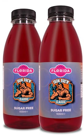 Florida Soda Syrup Compatible With Sodastream - Twin Pack, Aspartame Free & Sugar Free Options (500 ml (Pack of 2), Iron Brew Sugar Free)