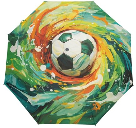 Sport Fußball Fußball Regenschirm Taschenschirm Kinder Jungen Mädchen UV-Schutz Auf-Zu Automatik Umbrella Verstärkt Winddichte Zusammenklappbar