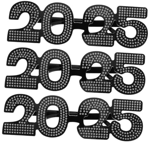 Garneck 3paare Neuheitsbrille Dekorative Partygadget Für Silvesterfeiern Lustige Zahlenbrille Für Festival- Und Unvergessliche Erinnerungen