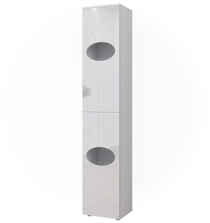 Vicco Wäscheschrank Irma, Weiß, 37.2 x 192 cm | zur Aufbewahrung von Badutensilien und Handtüchern