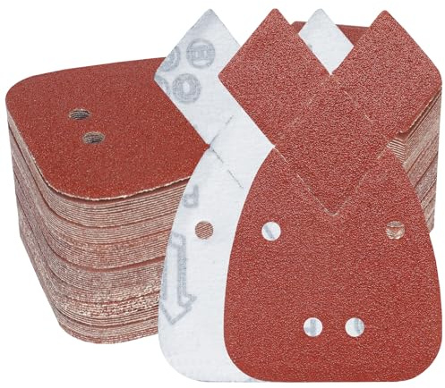 PMIQSA 70Pcs 40 Grit Mouse Sander Paper for Black and Decker 4 Holes Sandpaper