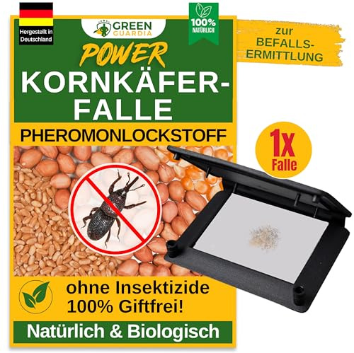 GREEN GUARDIA Trappola per Coleotteri del Grano con Sostanza Attratta Feromonali - 1x Trappola - ecologica Combatte i Coleotteri del Grano, Trappola a Feromoni Senza Sostanze Chimiche con Superfici