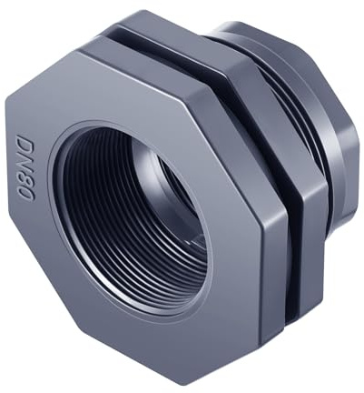 Maasechs Raccordo per paratia in PVC da 7,6 cm, connettore per serbatoio dell'acqua, raccordo per tubo da 7,6 cm NPT per barili di pioggia, acquari, vasche, piscine