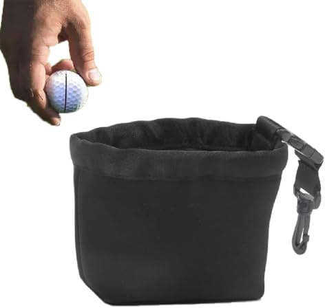 GUSHE Golfclub- und Golfball-Reinigungsbeutel,Golfbälle Reiniger Tasche,Tragbare Golfball Tasche mit Clips,Wiederverwendbarer Golfball Reiniger Waschbeutel,Golfball-Waschtasche für Herren Damen