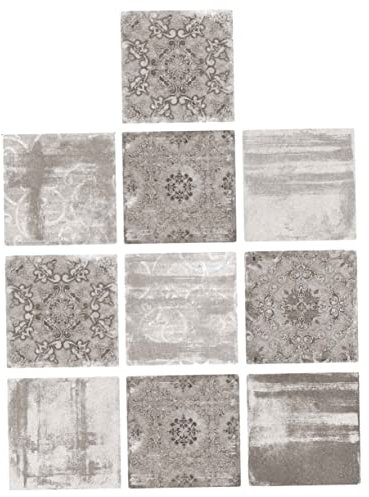 jojofuny 10pcs Self-Adhesive Kitchen Tiles Stickers Grey Tile Sticker Bathroom Stick Adhesive Patches for Wall Decal Modern Crystal Floor Decal Nordic Style
