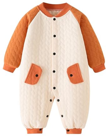 Overall Baby Strampelsack Ostern Strampler Mädchen Schlafoverall Junge Neugeborenen Set Kurzarm Body Kleidung Jungen Kinderhauskleidung Schlafanzug Mit Füßen Erstausstattung Reiss(Orange, 9-12 Months)