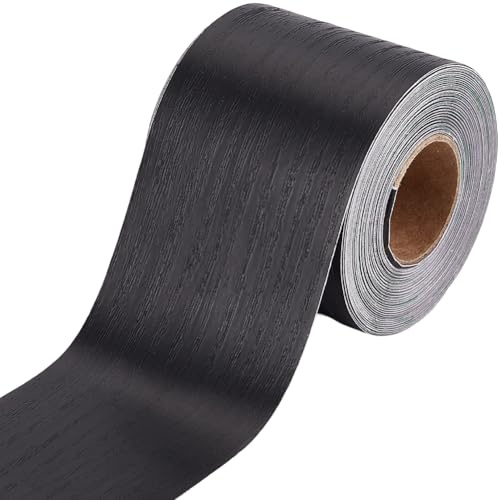 craspire 2.09 Pouces x 10.94 Yards Ruban adhésif à Grain de Bois Noir Patch de réparation de Porte en Bois PVC autoadhésif imperméable réaliste Texture de chêne Meubles décoratifs Patch Artisanal