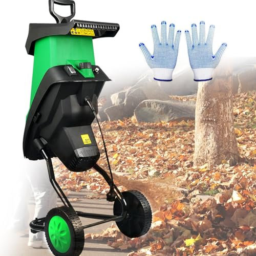 SMRHBWXS Elektrischer Laubhäcksler 4500 U/min, Schnittkapazität 39 mm, Beutel mit 50 l, für die Reinigung von Hof/Kompost