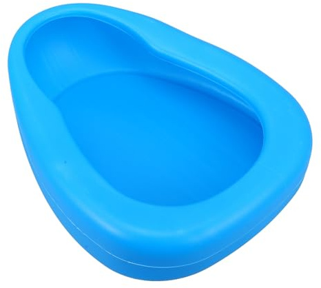 HOLIDYOYO Pflegebettpfanne Kunststoff Tragbare Bettpfanne für Erwachsene mit Auslaufschutz Blaue Urinal Bettpfanne für Frauen und Senioren im Bettgebrauch