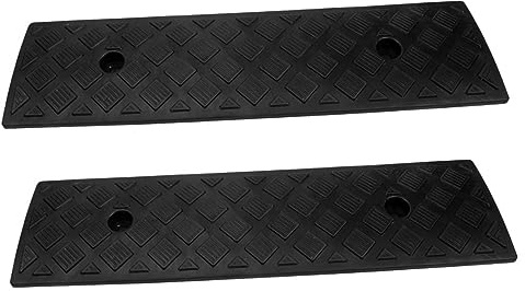 ZUNOXAZ Rampe De Seuil Voiture 2 PièCes en Caoutchouc 3 Cm D'ÉPaisseur AntidéRapante pour Trottoirs Et AccèS Maison Noir
