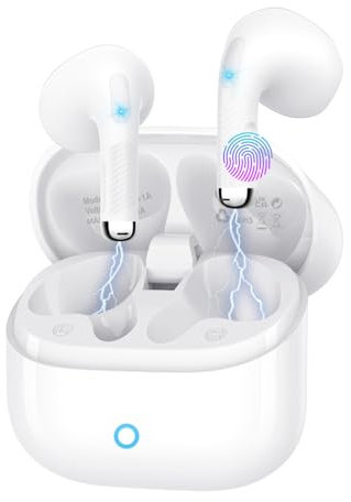 YELKUTT Cuffie Bluetooth, Auricolari Bluetooth 5.4 con Cancellazione Rumore ENC, Impermeabili IPX7, 50 Ore Autonomia, 6 Microfoni Stereo, in-Ear Senza Fili Earbud