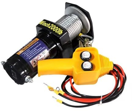 Cabrestante eléctrico de 2000 libras, 12 V, 24, grúa pequeña for vehículos, polipasto automático for grúas(24V)
