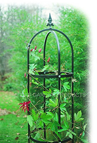 7ft (213cm) Traditional Garden Obelisk – Heavy Duty Metal Plant Support, Powder-Coated Black, Weatherproof Climbing Plant Frame – Made in the UK by GAP GARDEN PRODUCTS