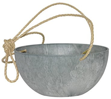 Artstone Pflanzgefäß Blumenampel Fiona, frostbeständig und leichtgewichtig, Grau, 25x12cm