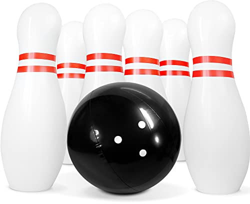 Novelty Place Riesiger aufblasbarer Bowling für Kinder, 14 Zoll (35,6 cm), mit sechs Stecknadeln von 22 Zoll