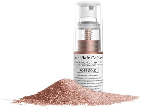 Sugarflair Glitzerstaub-Spray / Lebensmittelfarbe, 10 g, Rotgold