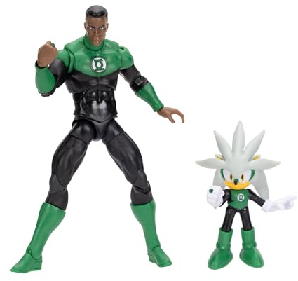 DC x Sonic – Silver como Linterna Verde & Linterna Verde, Multipack de Figuras de acción