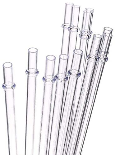 DAKOUFISH 8 Inch Clear Reusable Plastic Replacement Drinking Straws for 12 oz & 16 oz Mason Jar Tumblers,Set of 12 Pcs Straws with Cleaning Brush (8inch,Clear)