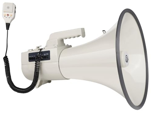 My Mealivos 75 W 1000 Professional Yard Sound Range Heavy PA Bullhorn Megaphone Speaker, Adjustable Volume, Loud Hand Held Megaphone, Outdoor Activities, Coaching, Football, Baseball, Hockey(Ivory)