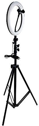 Doki LS002 LED Redondo con Tripode 210cm, Diameter 26cm Ring Light para Maquillaje, Tiktok, Stream, Fotografia