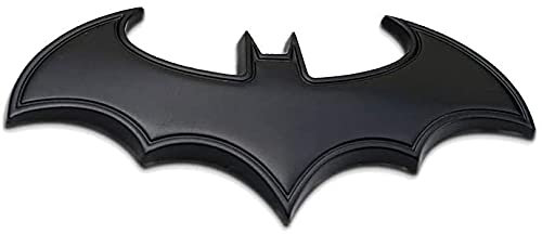 Stainless Steel Bat man Car Emblem Decal Badge Fan Batwing Batarang Symbol 3D Auto Badge (Black)
