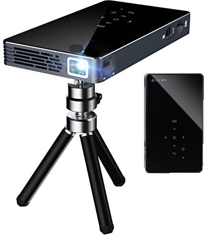 CYLZRCl Mini Proyector Portátil DLP Android, Mini Proyector Inteligente Full HD 1080P, Admite Decodificación 4K WiFi Bluetooth Película Aire Libre Teléfono Móvil Miracast Airplay (Color : Awesome)