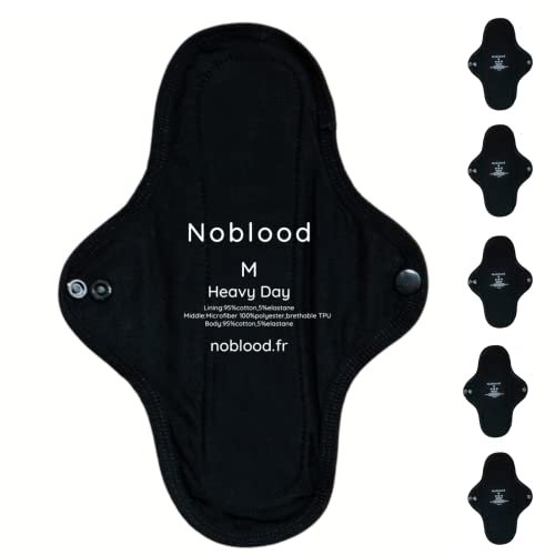 NoBlood 5er-Pack | Waschbare Binden aus Baumwolle | Für Starke Tage | Tag - Nacht | Frau Teenager Mädchen | Zero Waste | Wiederverwendbare Slipeinlagen