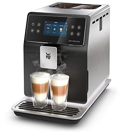 WMF Perfection 880L Kaffeevollautomat mit Milchsystem,18 Getränkespezialitäten, Double Thermoblock, Edelstahl-Mahlwerk, Nutzerprofil, 1l Milchbehälter, TÜV Hygienezertifikat