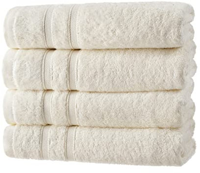 Antibacterial Hand Towel, Bath Towel, Set of 4, Terry Towels Made of Bamboo in 6 Harmonious Colours, Natural, 50 x 100 cm, Product: Set of 4 Hand Towels