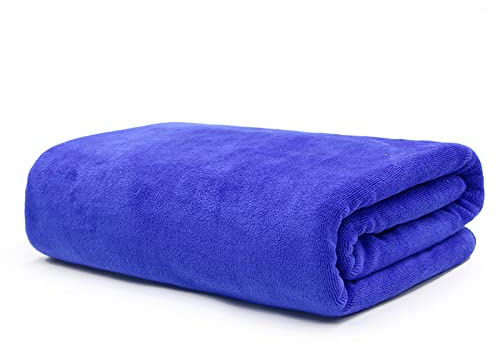 Asciugamano da bagno grande, asciugamani in cotone più spesso, lenzuola per salone di bellezza, blu reale, 200x100 cm