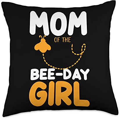 Mom Of The Bee Day Girl Beekeeper Beekeeping Honeybee Throw Pillow