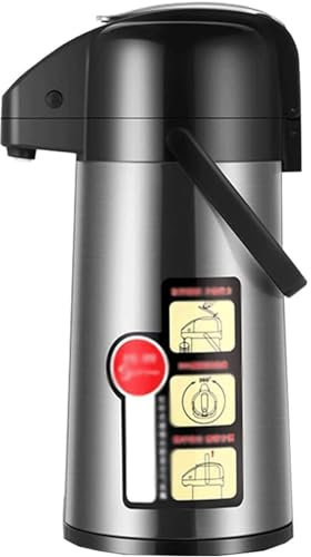 ZUMAHA Large Capacity Thermal Coffee Carafe, Vacuum Flask with Pump Lever-Action, Glass Liner Insulated Carafe, Insulated Pump Coffee Airpot