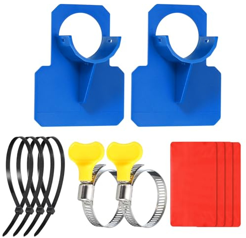 sourcing map Swimming Pool Pipe Holder, 2pcs Pool Hose Support Bracket for Above Ground Pool Preventing Pipes Sagging Accessory(Blue)