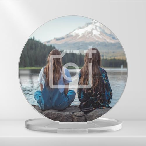 1 Personalised Customised Upload Your Image Photo Full Colour Circular Picture Acrylic Plaque & Stand Ornament Gift Present Christmas Mothers Day 100mm Primary Teaching Services