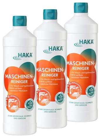 HAKA Maschinenreiniger, Spül- & Waschmaschine, 3x 1 L, gegen Kalk & Fett