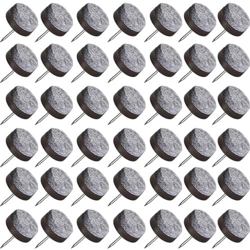 100 Pcs Almohadillas de Mueble Fieltro Clavo Redondas, Deslizadores Sillas Antideslizante Fieltro Profesionales de Muebles Tacos para Sillas con Caja dePlástico, Protectores de Patas de Mesa